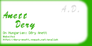 anett dery business card